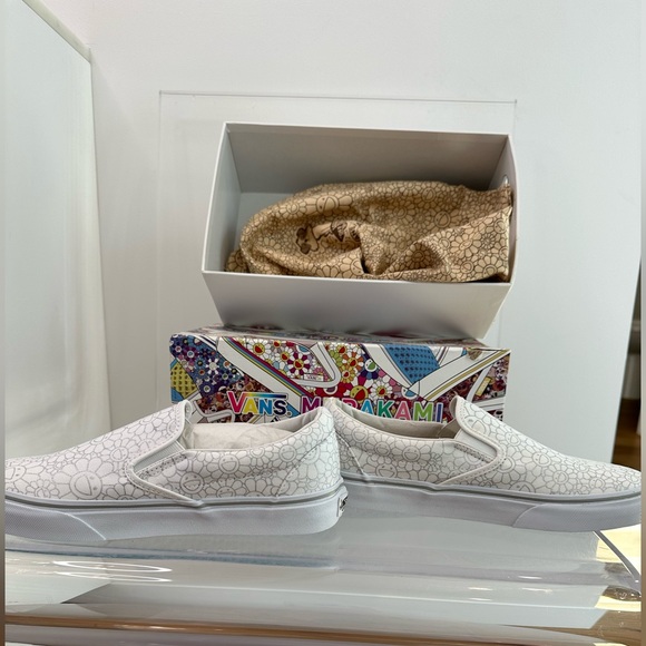 Takashi Murakami X Vans Classic Slip On Flower Silver - Picture 3 of 10